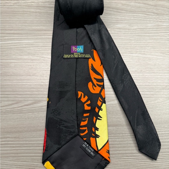 Disney Tie with Winnie the Pooh and Tigger - Black, Yellow, Orange - Picture 4 of 5